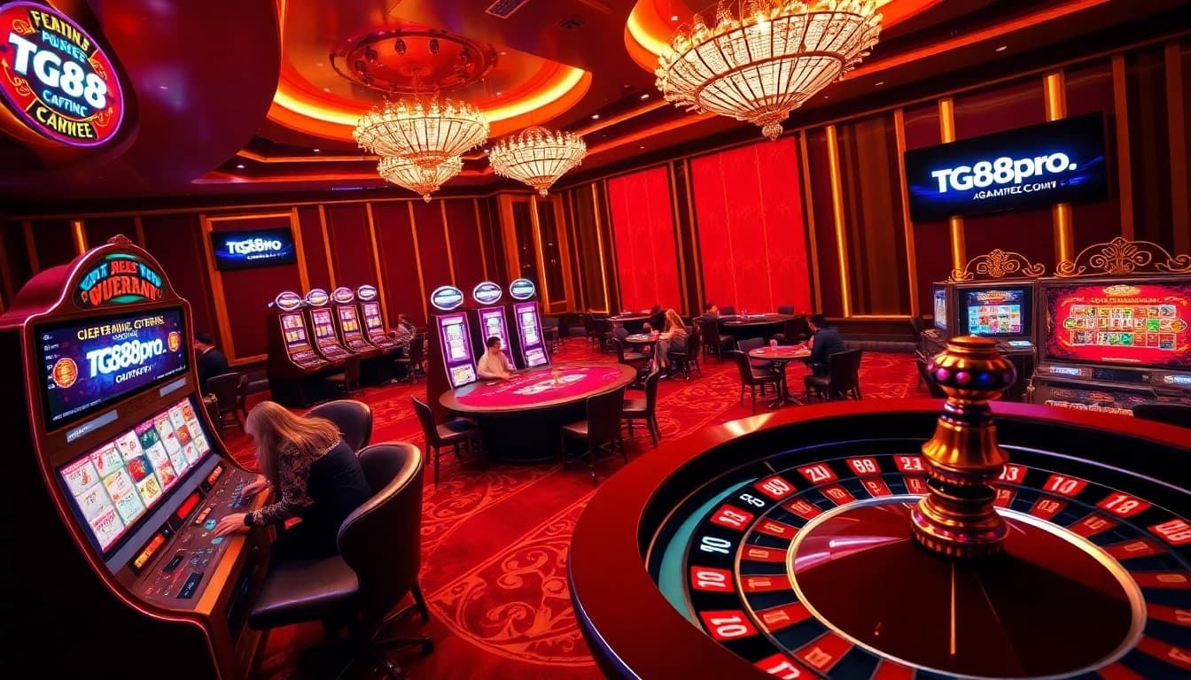 Experience the excitement of tg88pro.com with intense poker gameplay and vibrant slot machines.