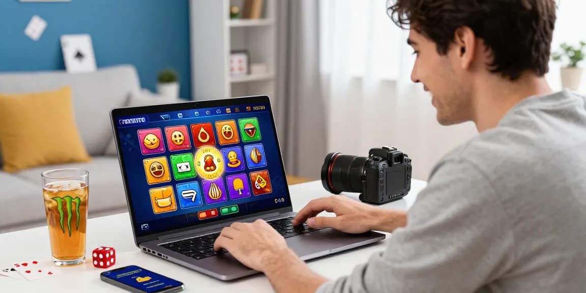 Online gaming excitement at https://tootingpharmacypractice.co.uk/ featuring a player engaging with colorful virtual casino games in a modern home setup.