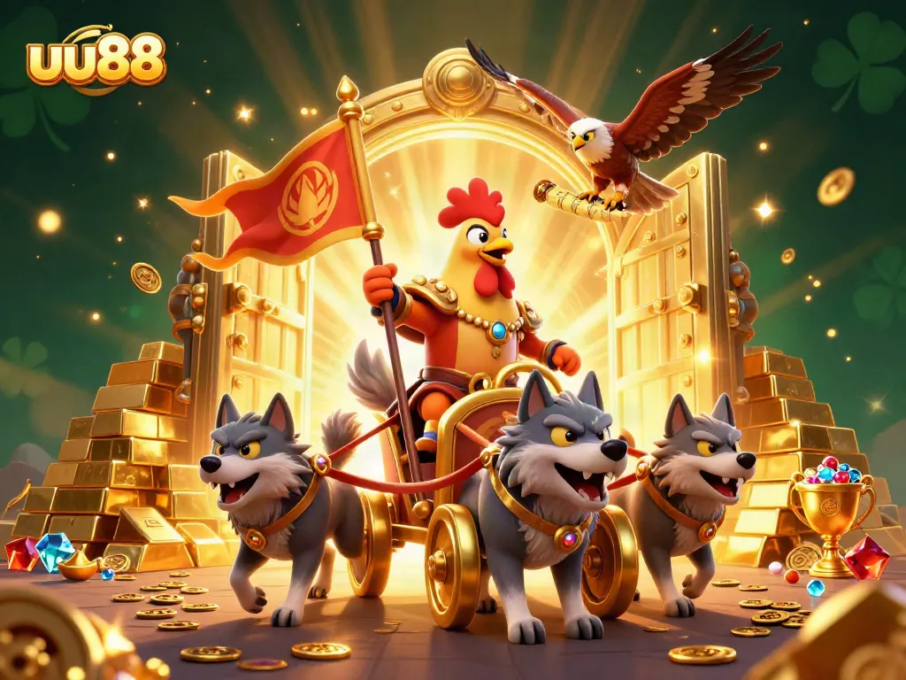 Experience thrilling gameplay at uu88 with a 3D cartoon concept showcasing epic casino adventure!