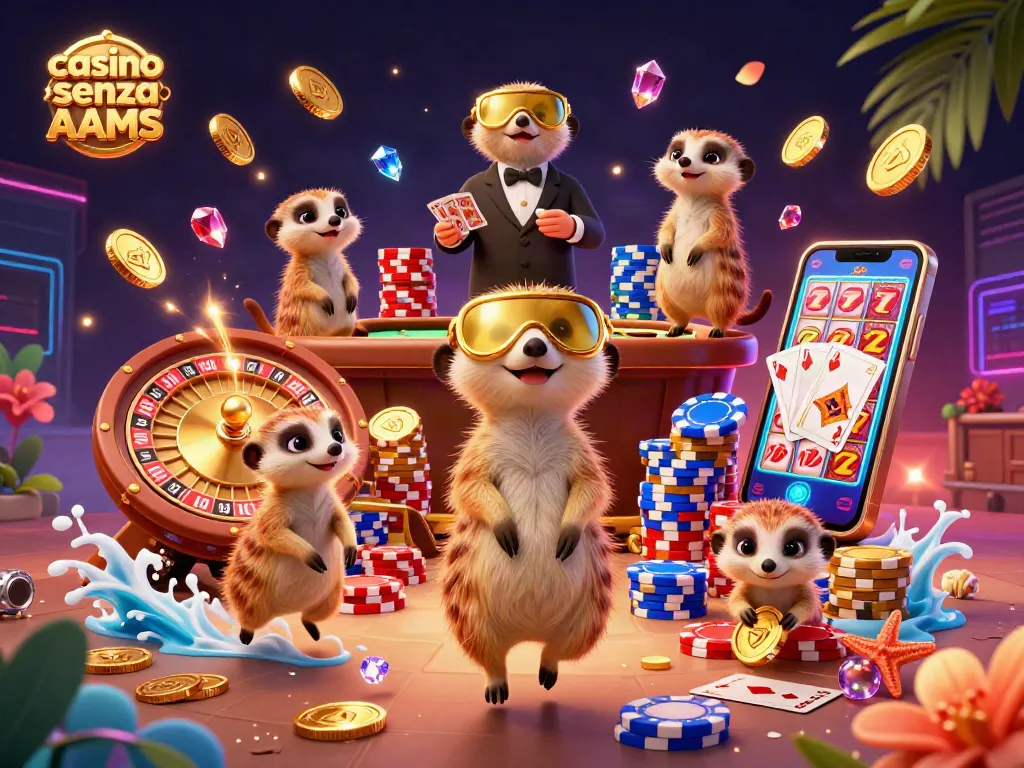 Scopri il mondo dei casinò senza AAMS con questa vivace illustrazione di un casinò attivo.