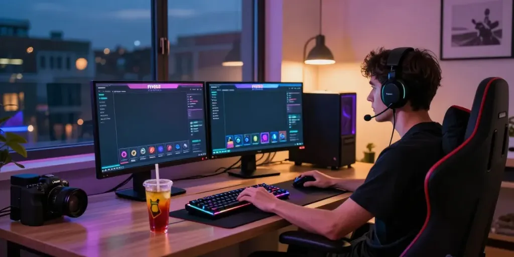 Exciting gaming setup featuring FIVE88 interface on a high-resolution screen for immersive online play