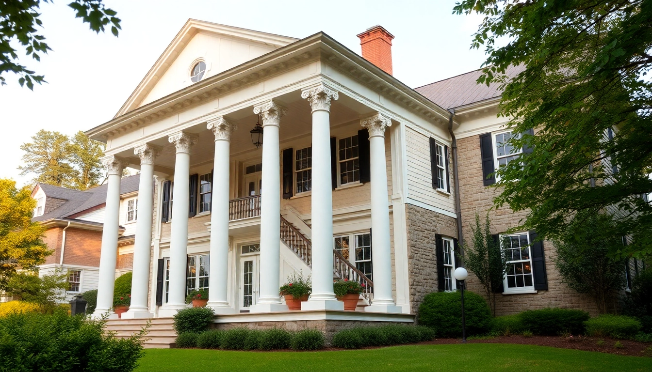 Showcasing a colonial addition featuring elegant architecture and natural landscaping.