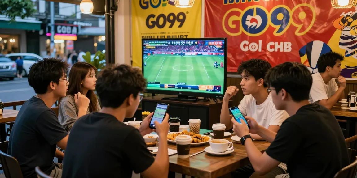 Exciting outdoor betting scene with GO99 at a café in Vietnam.