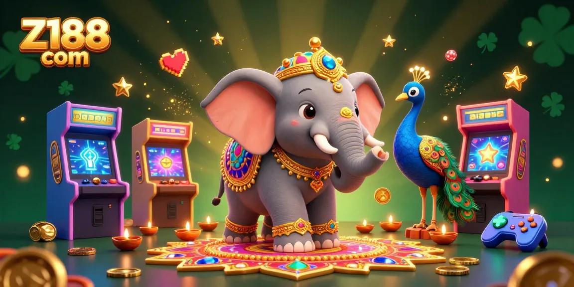 Experience exciting gaming at Z188 com with vibrant scenes filled with casino-themed fantasy elements.