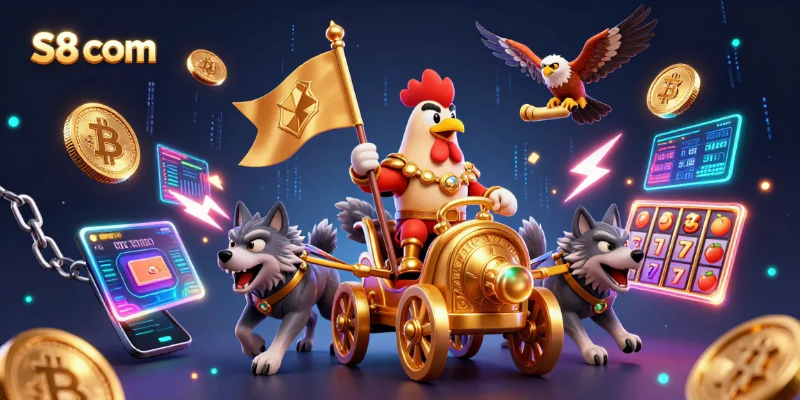 Engage with thrilling slots at S8 com in this vibrant 3D scene featuring unique characters.