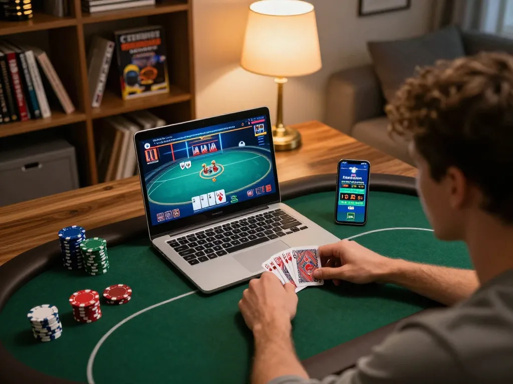 Engaging in an online poker game featuring 789 as players strategize their bets.