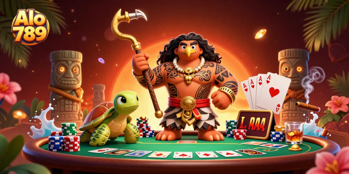Alo 789 players engage in thrilling poker action with vibrant 3D illustration and colorful game elements