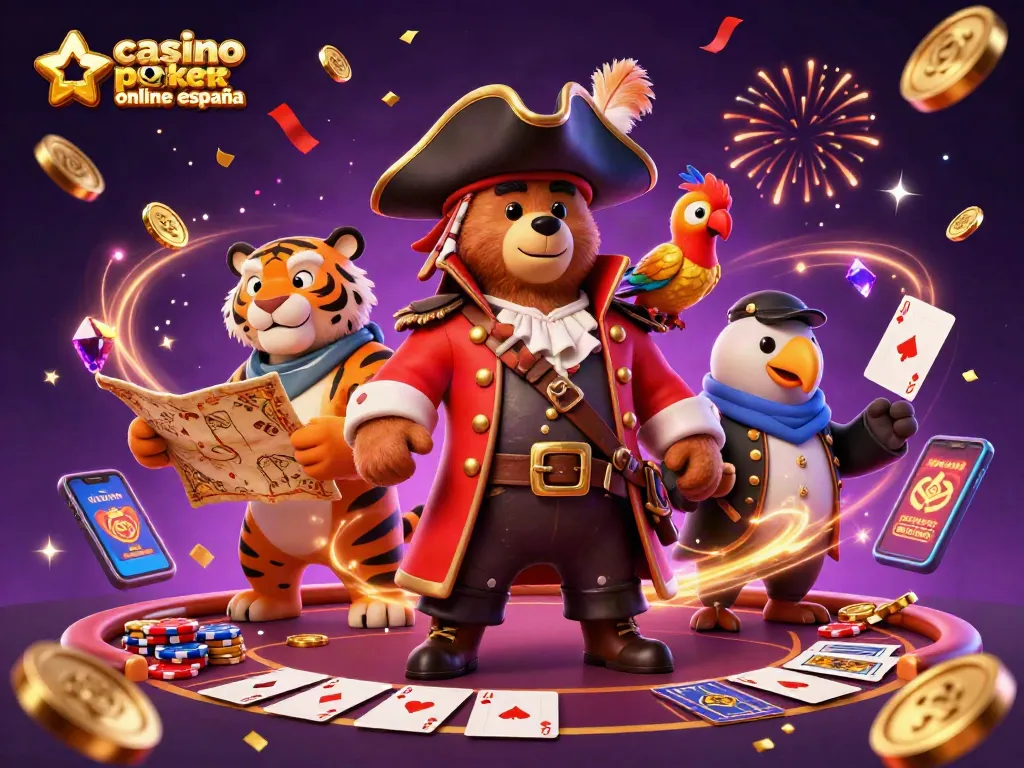 Gana jugando en casino poker online España con cartas y fichas en un entorno vibrante.