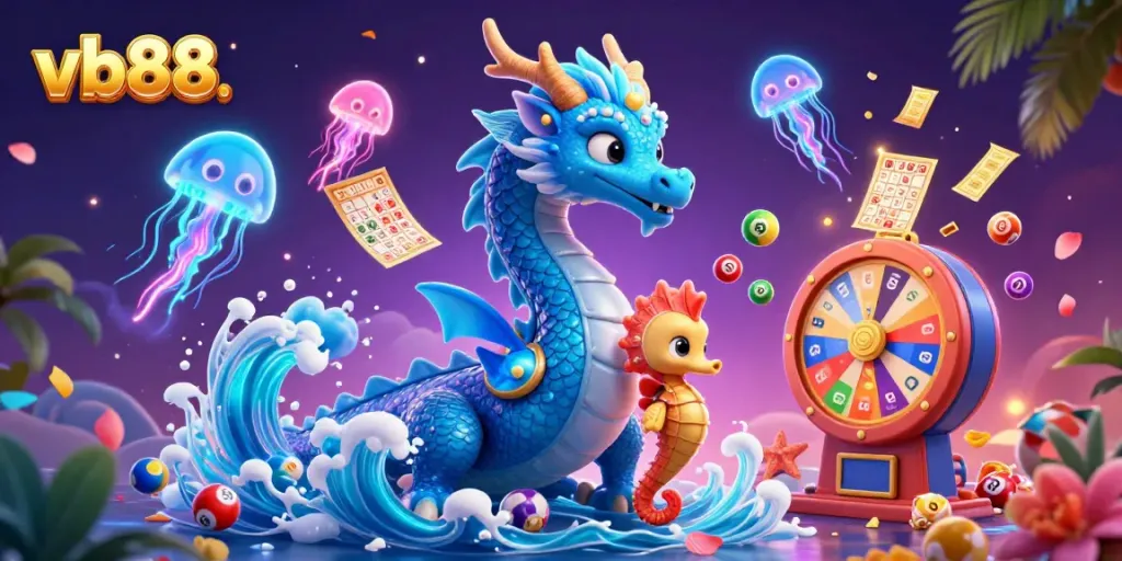 Experience exciting gameplay at vb88 with vibrant characters, lotto balls, and engaging casino elements.