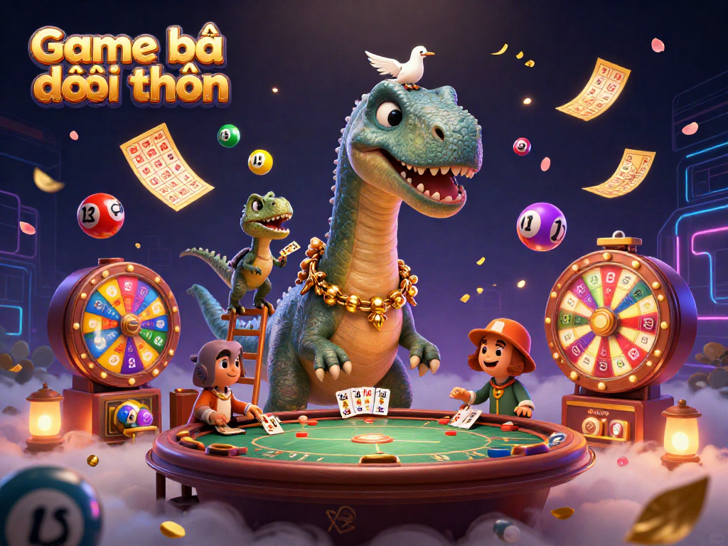 Engage in thrilling Game bài đổi thưởng with vibrant casino elements in a dynamic 3D scene.