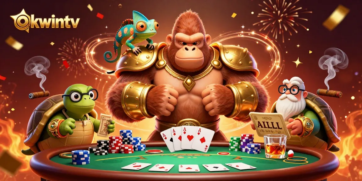 Experience thrilling action with okwintv as a cartoon gorilla king rules the poker scene.