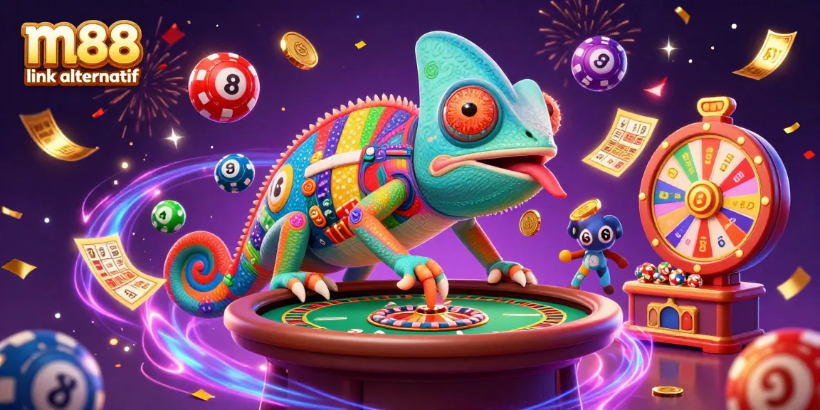 Experience thrilling m88 link alternatif with a vibrant casino scene featuring lively game elements.