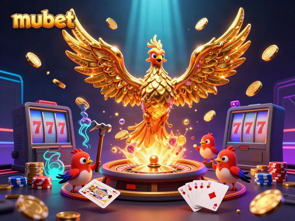 Experience thrilling wins with mubet in this vibrant, dynamic casino illustration.