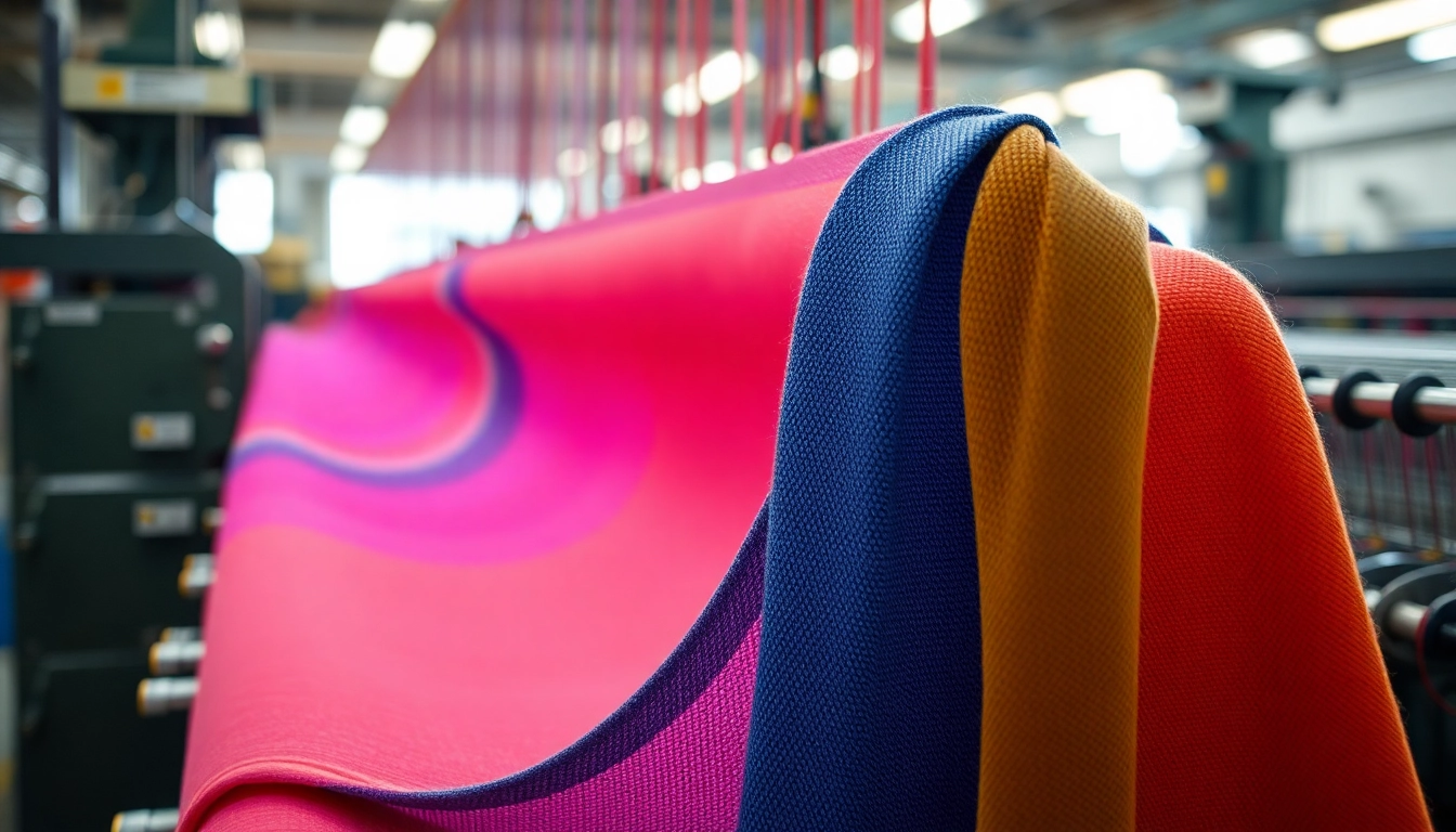 Viscose fibers vividly displayed in a textile factory, showcasing their texture and vibrant colors.