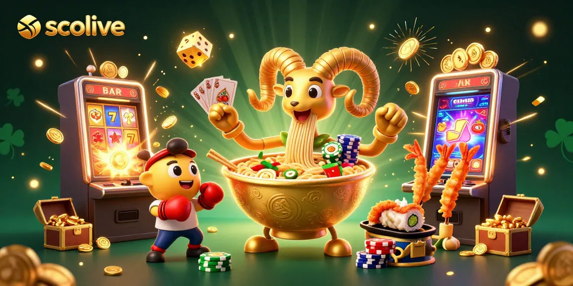 Socolive bets on quality with a vibrant 3D scene showcasing cards and a golden ramen bowl ready to deal!