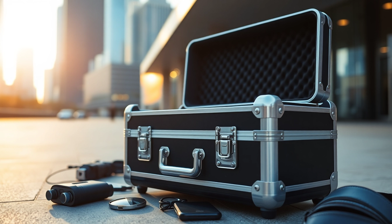 Showcasing a hard case with sleek design perfect for travel and protection.