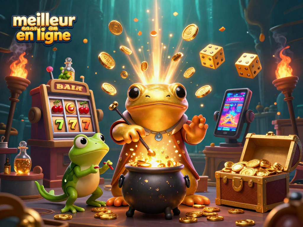 Découvrez les jeux du meilleur casino en ligne tout en observant un alchimiste doré et ses assistants