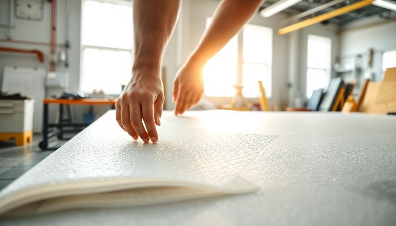 Apply fiberglass mat for sale in a bright workshop, showcasing craftsmanship and quality in action.