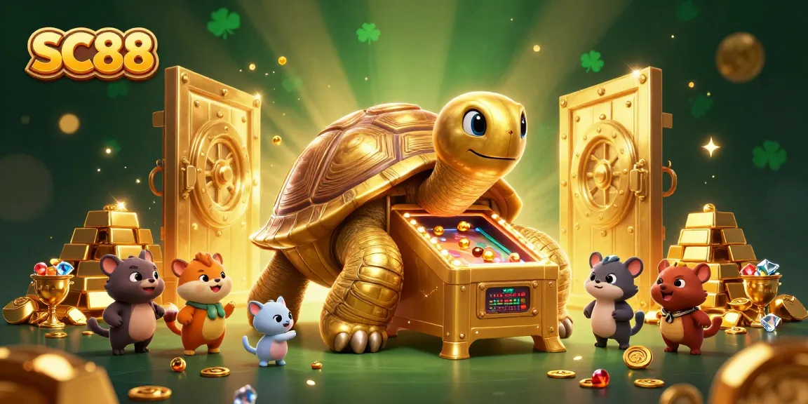 Experience SC88's engaging online gambling with a vibrant tortoise pinball inspired by casino elements.
