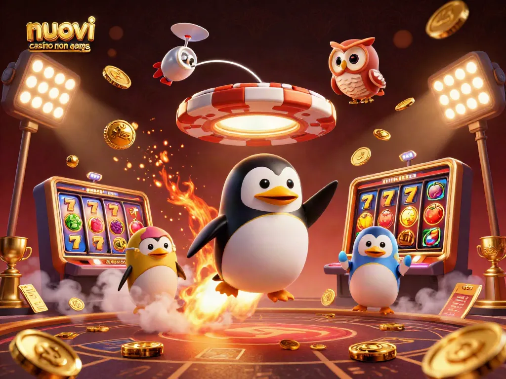 Vivi l'esperienza dei nuovi casino non AAMS con un pinguino dorato che esplode in un mondo di sorprese!