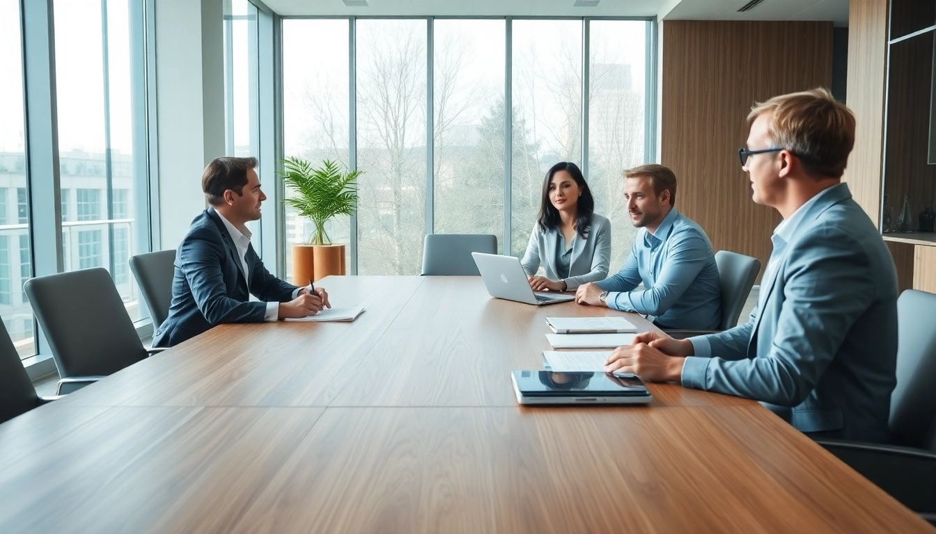 Estate Planning consultation session with a professional team discussing legal documents.