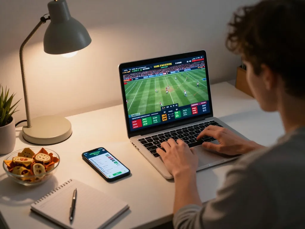FLY88 user placing strategic bets in a stylish online sports betting setup.