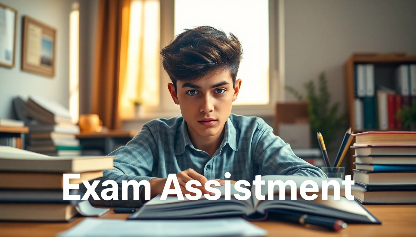 Focused student receiving exam assistance in a well-lit study environment, emphasizing concentration.