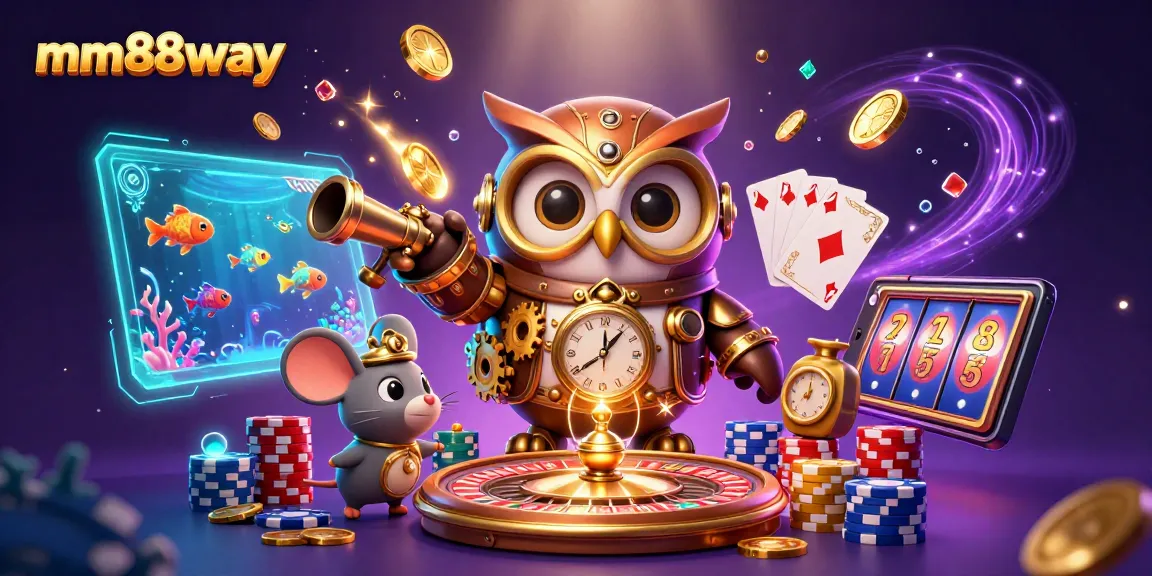 Experience the excitement of mm88way fish shooting games with captivating characters and vibrant casino elements.