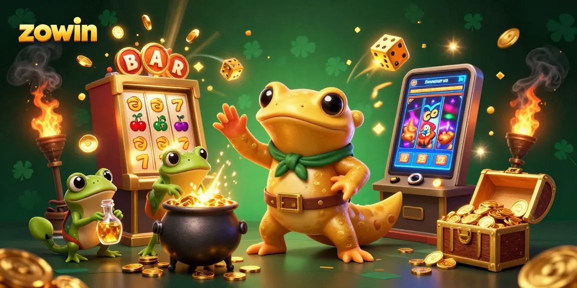 Experience the magic of zowin with a vibrant casino scene filled with gold and jackpot excitement.