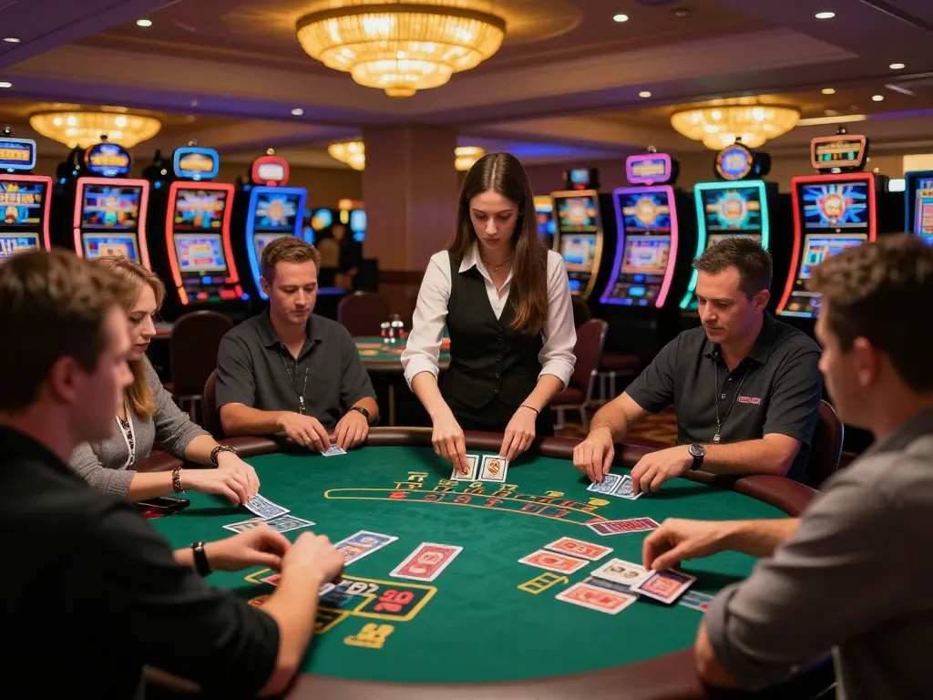 Experience the excitement at LC88 with players engaged in dynamic blackjack gameplay.