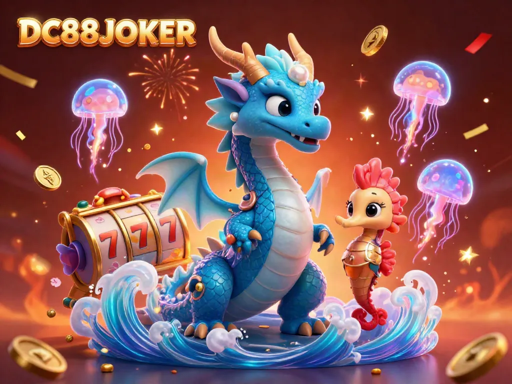 Spin the reels with DC88JOKER's thrilling casino adventure featuring vibrant characters.
