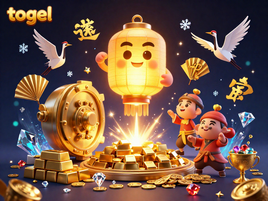 Engage in thrilling togel gameplay surrounded by golden treasures, lantern spirits, and festive warriors.