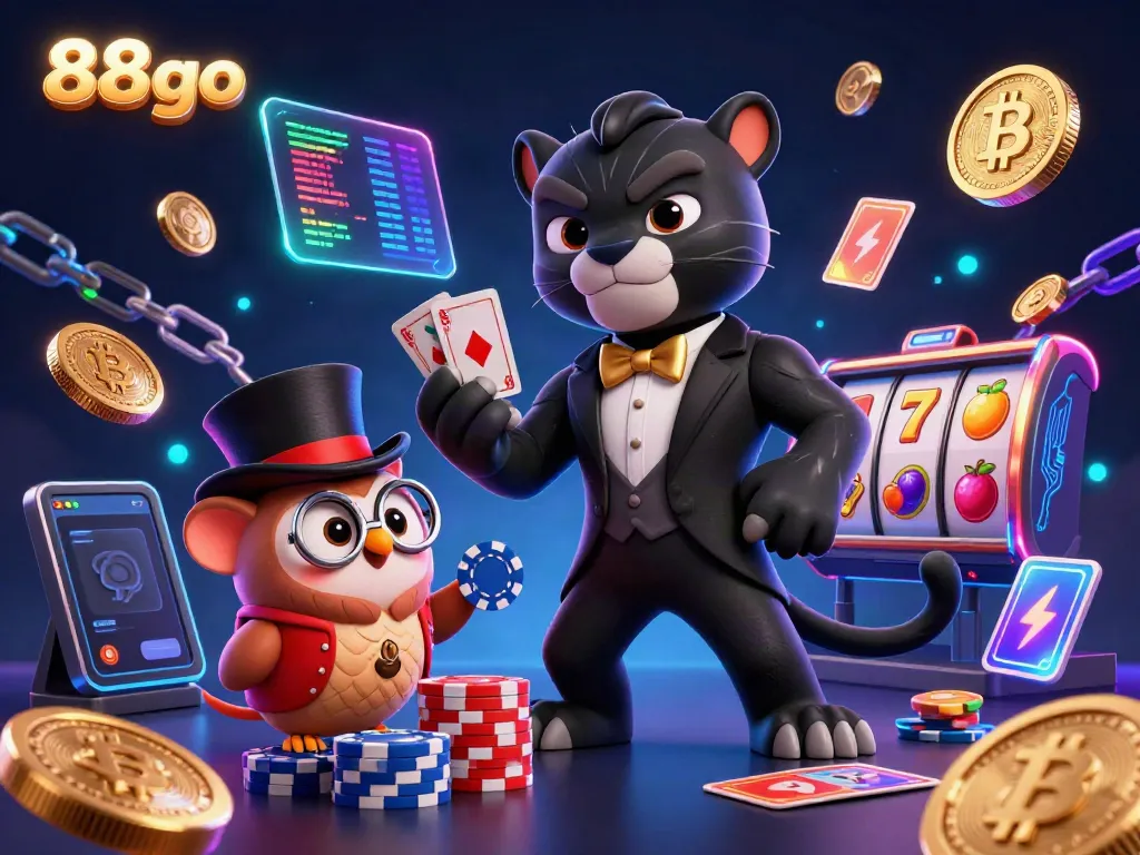 Engage with the thrilling world of 88go casino featuring a panther dealer and vibrant gaming elements.