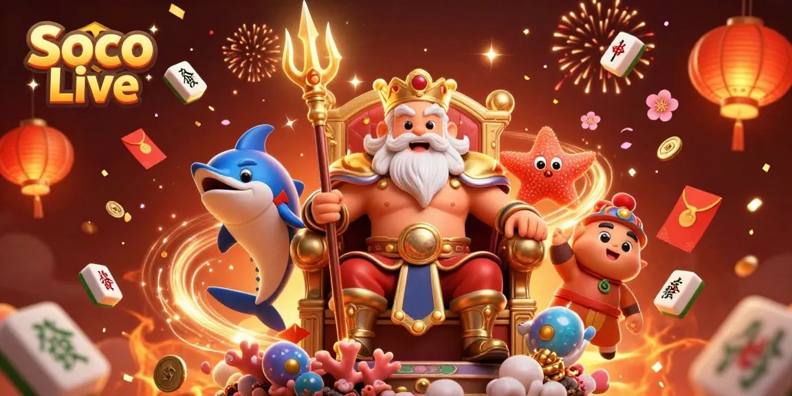 Join the excitement of Soco Live with vibrant casino elements and dynamic characters in a festive atmosphere.