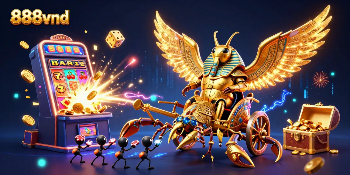 Immerse in 888vnd's vibrant casino scene with striking characters and dynamic gaming elements.