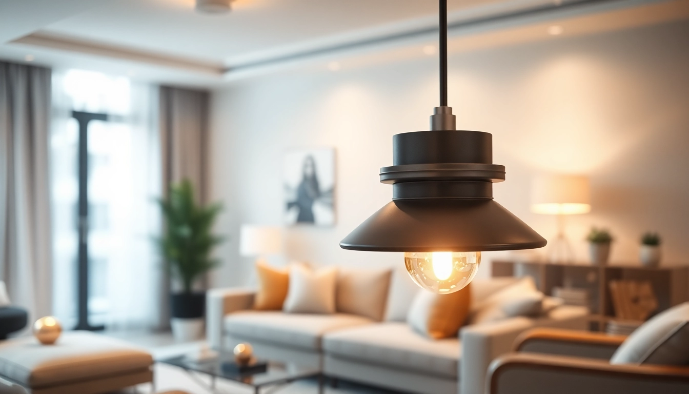 Shop ModernLighting with a stylish lighting fixture in an elegant living room setting.