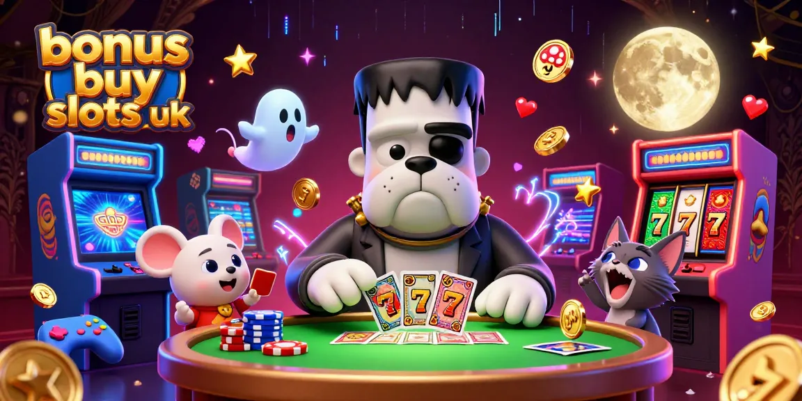 Engage with dynamic bonus buy slots uk action featuring a lively 3D dog dealer at a casino table.