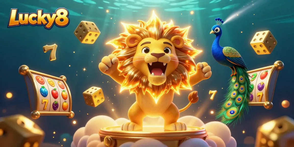 Join the Lucky8 slots adventure with vibrant symbols and dazzling characters in a thrilling casino scene.