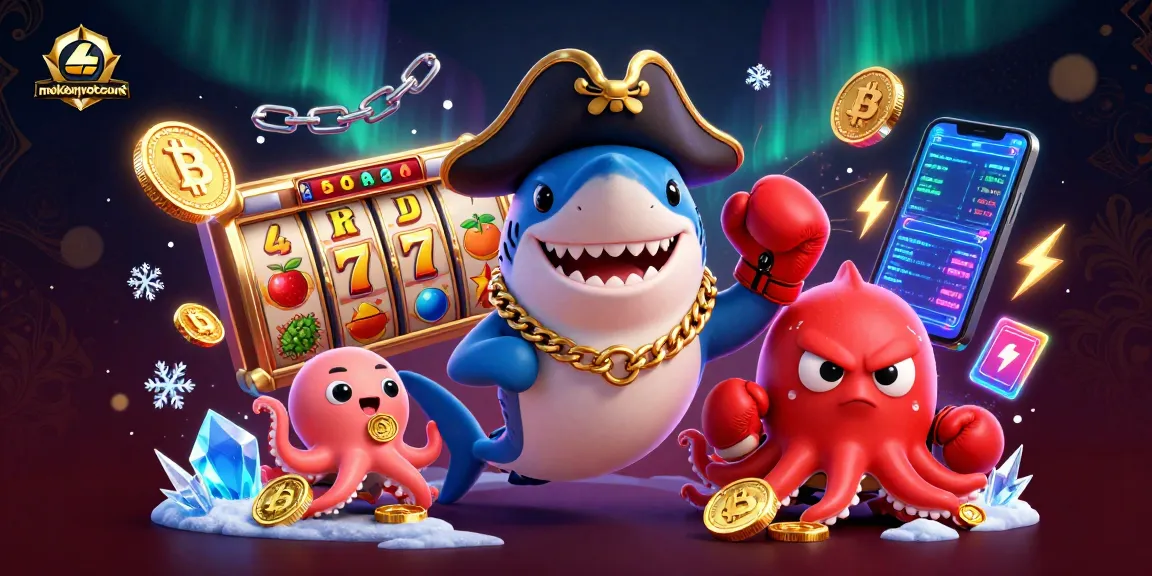 Spin the reels with makemyvotecount in this vibrant cartoon casino illustration featuring exciting characters and crypto elements.