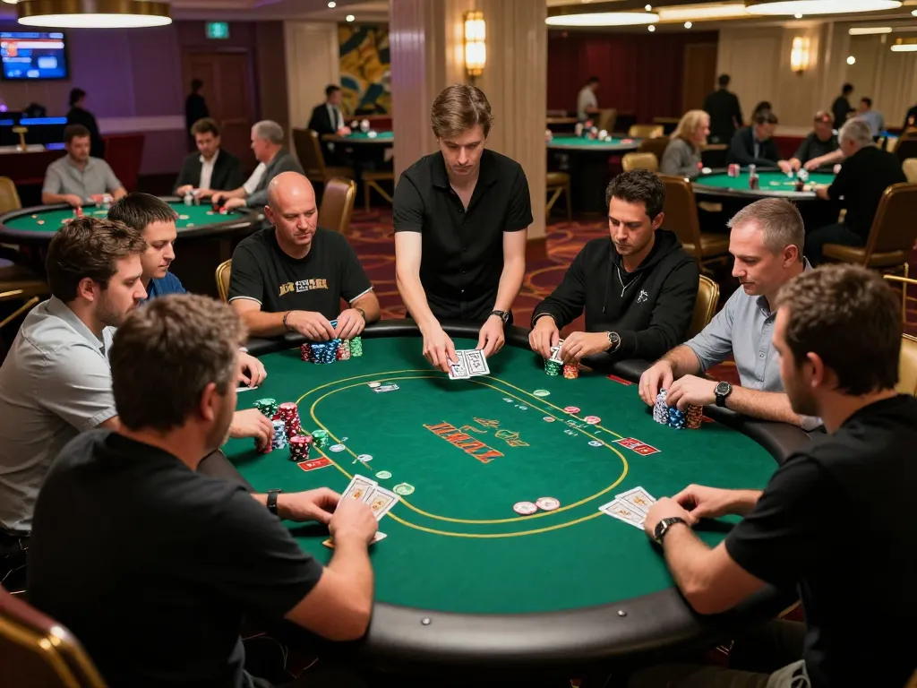 TG88 poker tournament with intense player focus and vibrant chip stacks capturing the casino's excitement