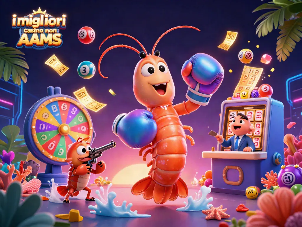 Esplora i migliori casino non AAMS attraverso un'illustrazione 3D accattivante e dinamica.
