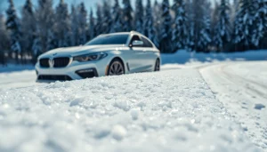 PPF winter road salt protection demonstrated on a vehicle in a snowy environment.