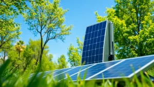 EcoFlow solar power station features efficient energy solutions in a natural setting.