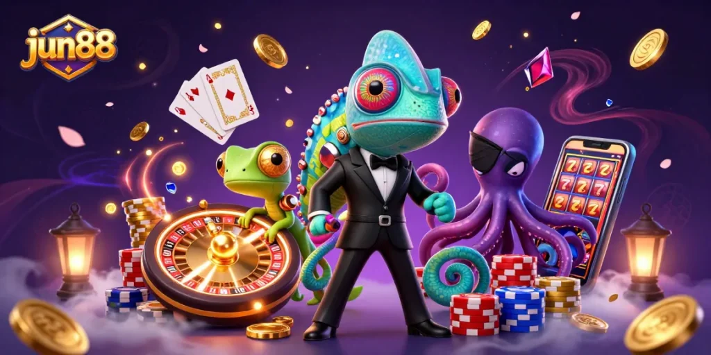 Experience the thrilling gameplay at jun88 with dynamic characters and casino elements.